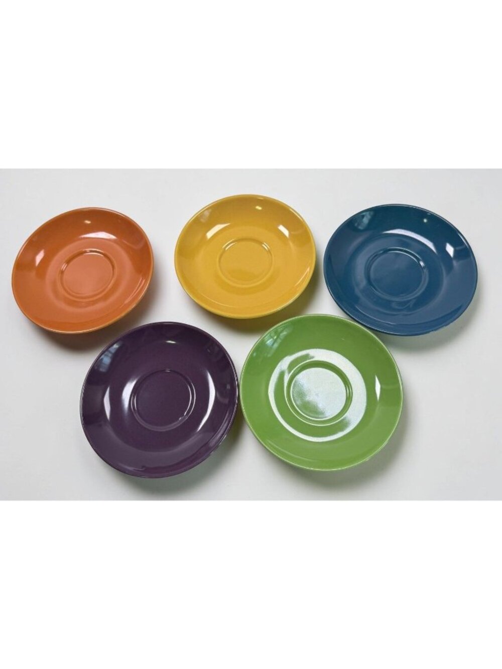 World Market Stacking Saucer Set Coffee Tea Espresso Multi Colored 4.5 Inch